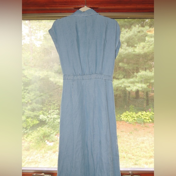 LOFT Light Blue Casual Denim Dress - Picture 5 of 7